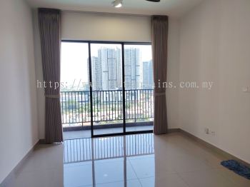 Full Height Singapore Pleat Curtain Without Pelmet For Living Room At Harmony Residence OUG