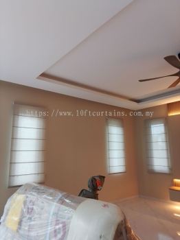 Translucent Roman Blind For Multiple Living Room Windows At Landed Kajang