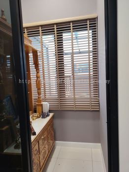 Timber Venetian Blind Open Slats View For Prayer Area Side Window At Landed Sungai Buloh