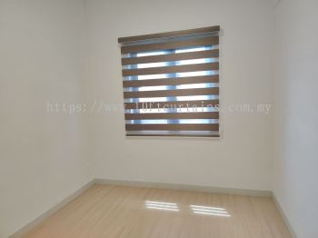 Brown Gold Zebra Blind For Small Bedroom Window At M Arisa Sentul