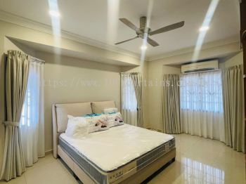 Singapore Pleat Double Layer Curtain For Master Bedroom Multiple Windows With Curve Track At Old Landed Sungai Buloh