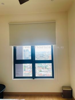 Light Grey Roller Blind For Bedroom Dual Panel Window At The Era Segambut