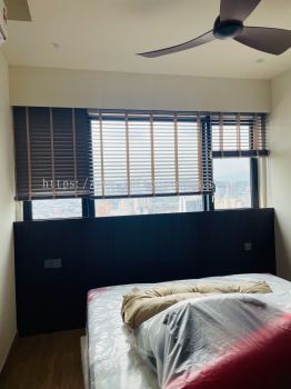 Three-Panel Timber Venetian Blind For Master Bedroom Landing Window At The Era Segambut
