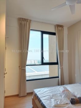 Akemiuchi Colour Prism 001 Single Layer Singapore Pleat Curtain Open View At BeCentral I-City Airbnb