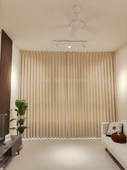 Akemiuchi Colour Prism 001 Wall-to-Wall Singapore Pleat Curtain For Living Room At BeCentral I-City Airbnb