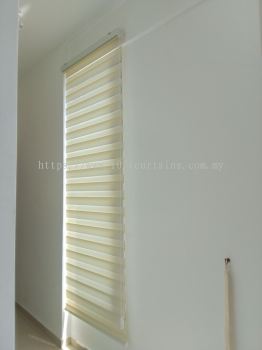 Beige Zebra Blind For Single Panel Window At BeCentral I-City Airbnb