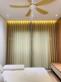 Full Height Memory Shaped S-Fold Dimout Curtain At JRK Convena Residence Bukit Jalil