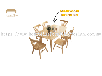 Solid Wood Dining Set DT601 + DC11
