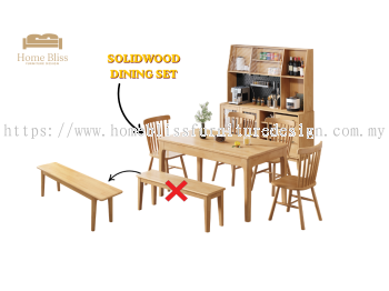 Solid Wood Dining Set DT602 + DC11