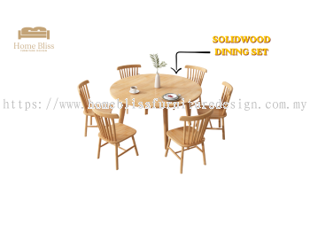 Solid Wood Dining Set DT607 + DC11
