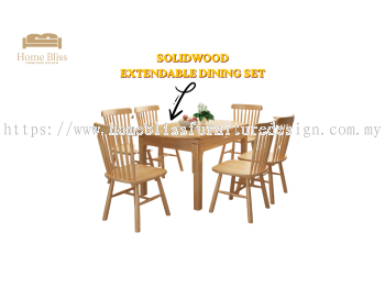 Solid Wood Extendable Dining Set DT608 + DC11