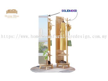 Solid Wood Hanger Rack with Mirror HGR905