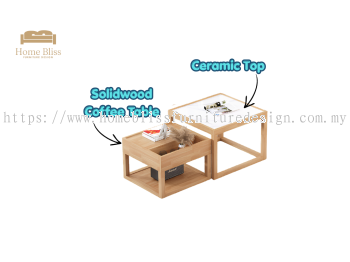 Solid Wood Nesting Coffee Table Set CT06