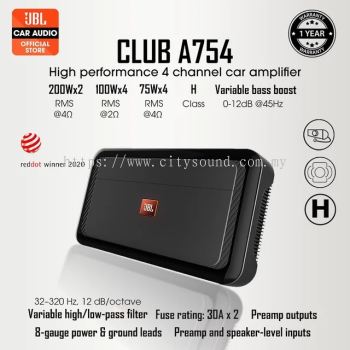 JBL Club A754 4-Channel Car Amplifier