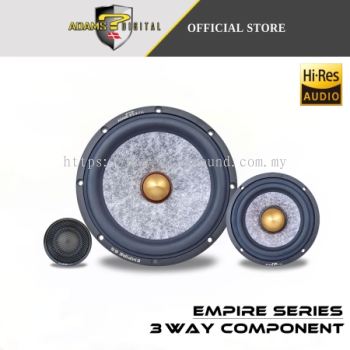 Adams Digital 3 Way Component High End Competition Car Speaker 1" Tweeter /3.5"MidRange /6.5"Woofer EMPIRE SERIES