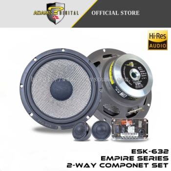Adams Digital ESK 632 2 Way Component High End Car Speaker 6.5Inch Woofer/Tweeter/Crossover EMPIRE Series