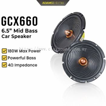 ADAMS DIGITAL GCX660 6.5 Inch Car Speaker Midbass 4 Ohm 180W Car Door Speaker Bass Speaker Kereta GTR Series