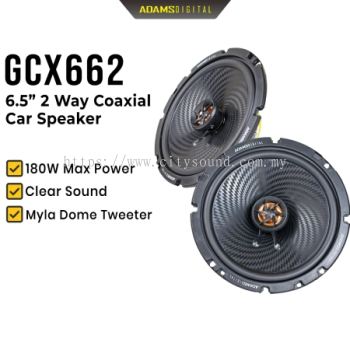 Adams Digital GCX662 6.5 Inch 2 Way Coaxial Car Speaker 180W Max GTR Series For Perodua Proton Toyota Honda Nissan Mazda