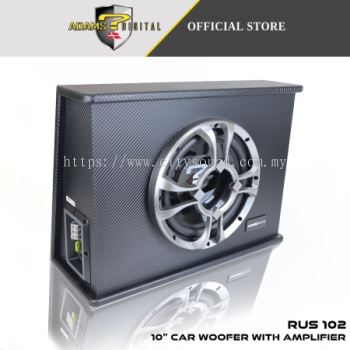 Adams Digital 10 Inch Car Active Subwoofer With Amplifier Shallow Active Subwoofer RUS 102 RUBI SERIES