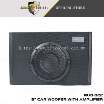 Adams Digital RUB 822 8 Inch Car Active Subwoofer With Class D Amplifier Side Port Design Wooden Enclosure RUBI SERIES