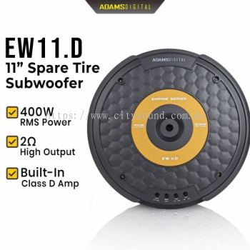 ADAMS DIGITAL EW 11.D 11 Inch Spare Tire Subwoofer 1200W Max Active Subwoofer Built-in Amplifier Car Audio Bass Speaker
