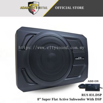 Adams Digital 8 Inch Underseat Active Subwoofer Plug and Play Dsp RUS 831DSP RUBI Series
