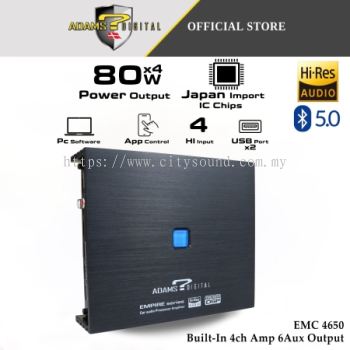 Adams Digital DSP Amplifier 4 In 6 Out Plug n Play EMC 4650 EMPIRE Series