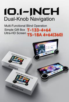 Sky Navi 10.1 Inch Dual-Knob Android Player T133 / TS18A