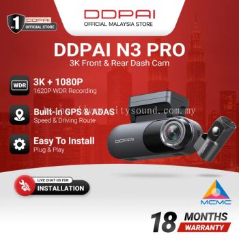 DDPAI N3 Pro 2026 3K Front & Rear Dash Cam