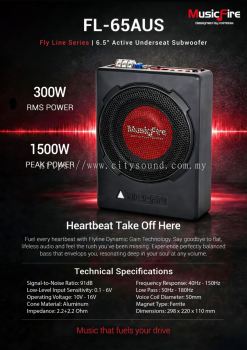 MusicFire FL-65AUS 6.5 Inch Active Underseat Subwoofer