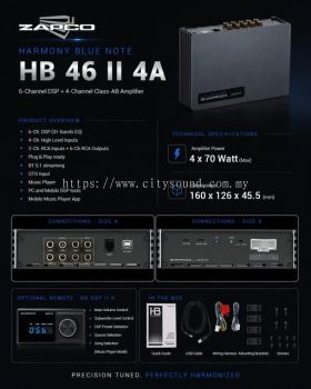 Zapco HB 4614A II 6-Channel DSP 4-Channel Class AB Amplifier