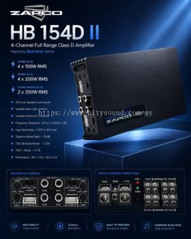 Zapco HB 154D II 4-Channel Full Range Class D Amplifier
