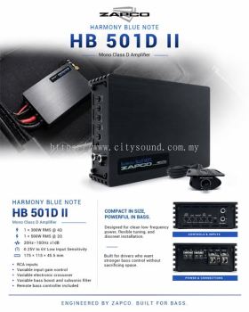 Zapco HB 501D II Mono Class D Amplifier