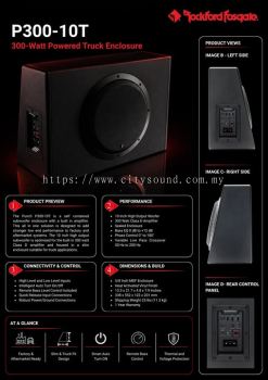 Rockford Fosgate P300-10T 10 Inch 300 Watt Powered Truck Enclosure