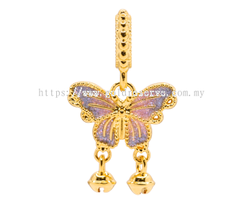 GR Light Blue Butterfly Pendant 916/22k