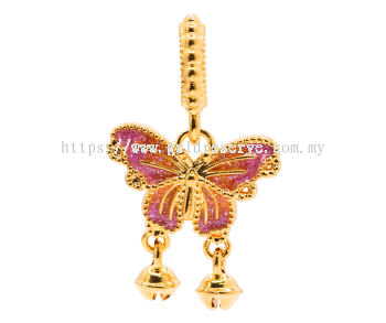 GR Pink Butterfly Pendant 916/22k