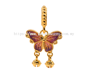GR Dark Purple Butterfly Pendant 916/22k