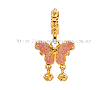 GR Light Pink Butterfly Pendant 916/22k