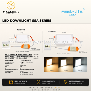 FEEL-LITE SSA SERIES WITH SEPARATE DRIVER (PROJECT PREMIUM) 6W/12W/18W/24W LED DOWNLIGHT
