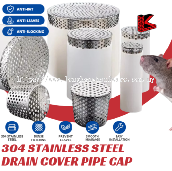 304 STAINLESS STEEL DRAIN COVER PIPE CAP 110MM ROUND INNER INSERT DRAIN FILTER MESH | ANTI-RAT ANTI-BLOCKAGE DRAIN OUTLET STRAINER