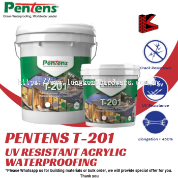 PENTENS T201 UV RESISTANT ACRLIC WATERPROOFING COATING 5KG / 18KG