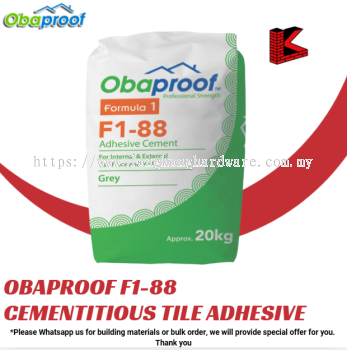 OBAPROOF F1-188 CEMENTITIOUS TILE ADHESIVE FOR BONDING CERAMIC TILES 25KG