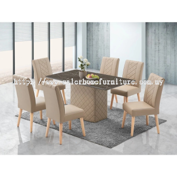 RANTO PLUS 1+6 MABLE TOP DINNING SET