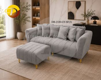 Pet-Friendly Fabric Grey 2320 Anti-Scratch and Water Repellent (3-Seater + Stool)