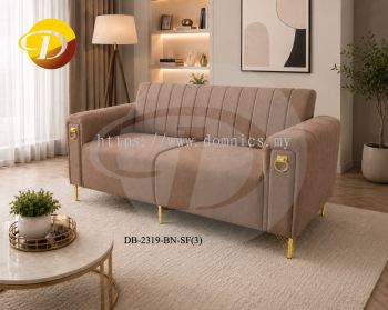 3-Seater Brown Pet-Friendly Fabric Sofa 2319