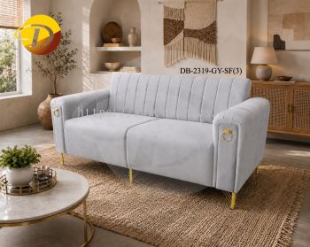 3-Seater Grey Pet-Friendly Fabric Sofa 2319