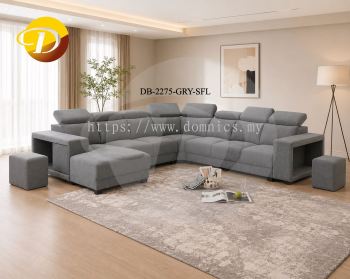 Pet-Friendly Fabric (Grey) 2275 Big Corner Comfortable Sofa Set