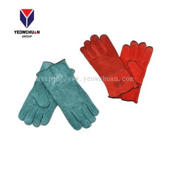 Epic 13" Leather Welding Glove PPE  (Green/Red)