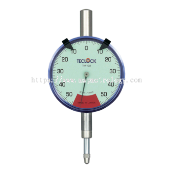 Teclock Dial Indicator,1mm/0.01   TM-102f (One Revolution; Flat Back Type)