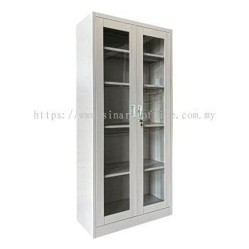 Full Glass Steel Cabinet c/w Swing Door